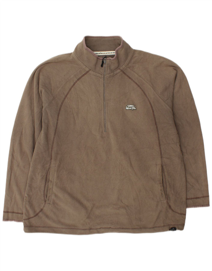 WEIRD FISH Maglione in pile da uomo con zip e collo XL grigio