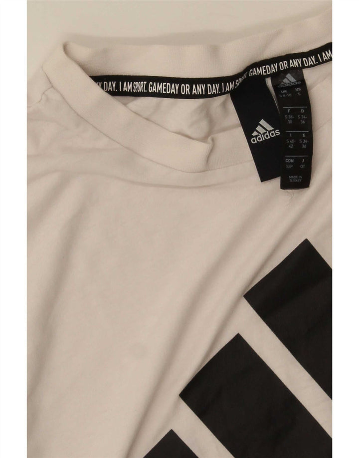 Canotta grafica da donna Adidas UK 8/10 piccola bianca