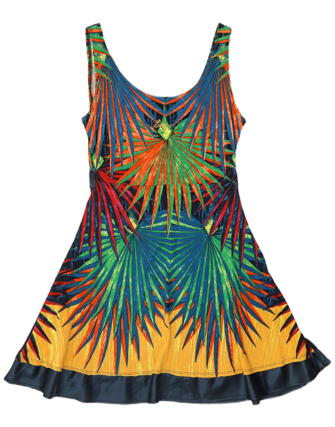 DESIGUAL Abito da donna senza maniche a trapezio UK 14 Grande floreale multicolore