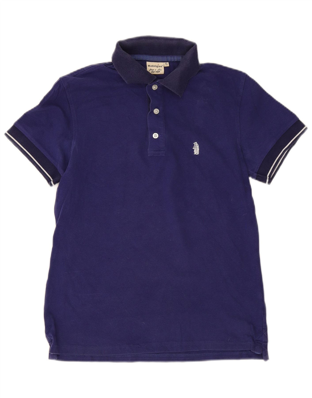 Polo da uomo Refrigue piccola in cotone blu