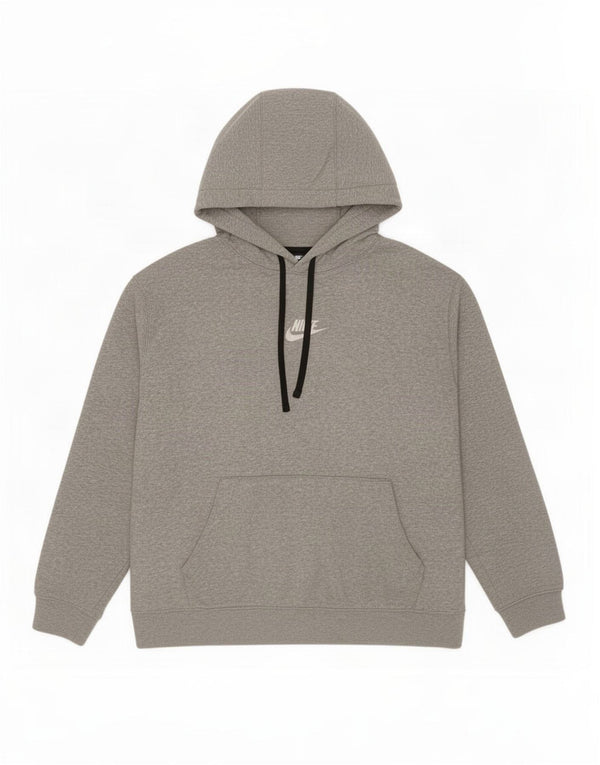 Felpa con cappuccio grafica Nike da uomo XL in cotone color block grigio
