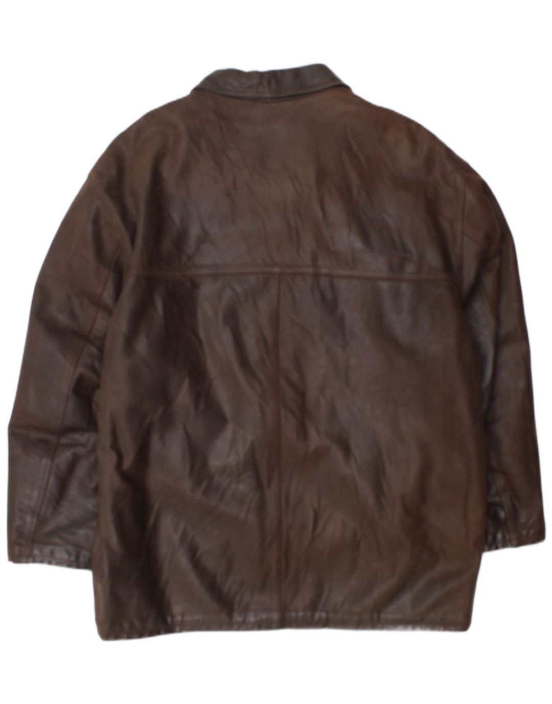 Cappotto in pelle vintage da uomo UK 38 in pelle marrone medio
