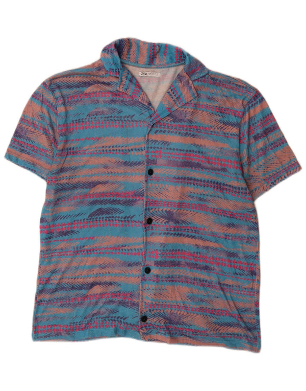 Camicia Zara da uomo a maniche corte a righe multicolori medie