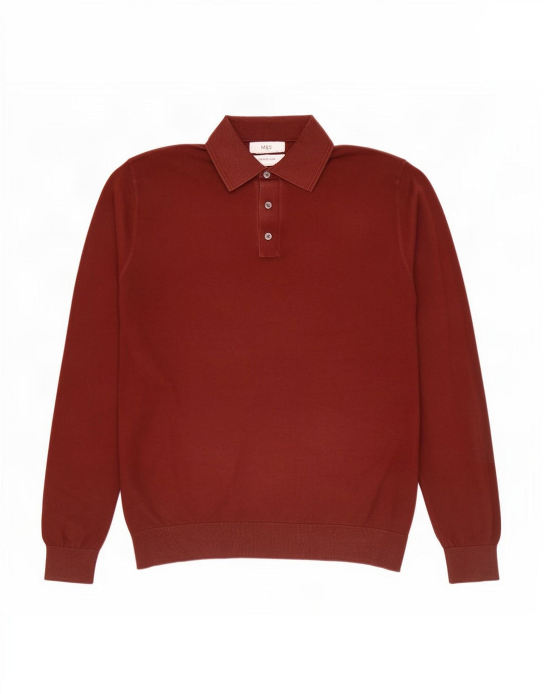 Maglione da uomo Marks & Spencer con collo alto in cotone marrone medio