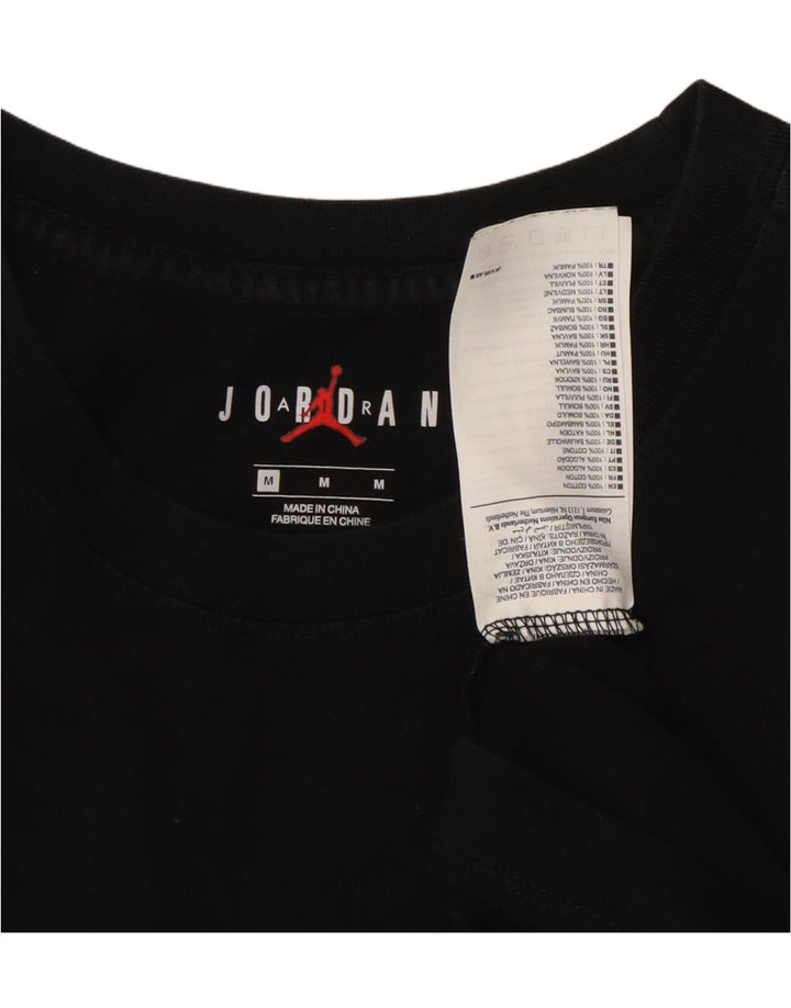 T-shirt grafica da uomo JORDAN Top in cotone nero medio