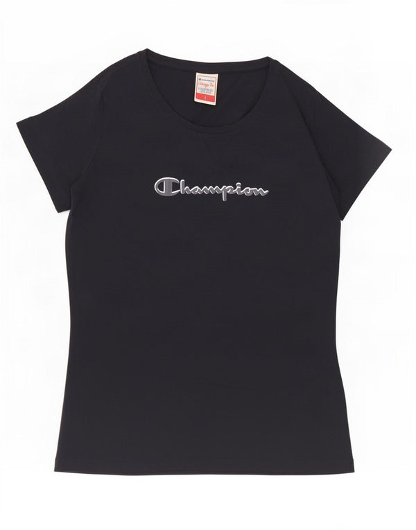 T-shirt grafica Champion da donna Heritage Fit UK 14 Large Blu Navy