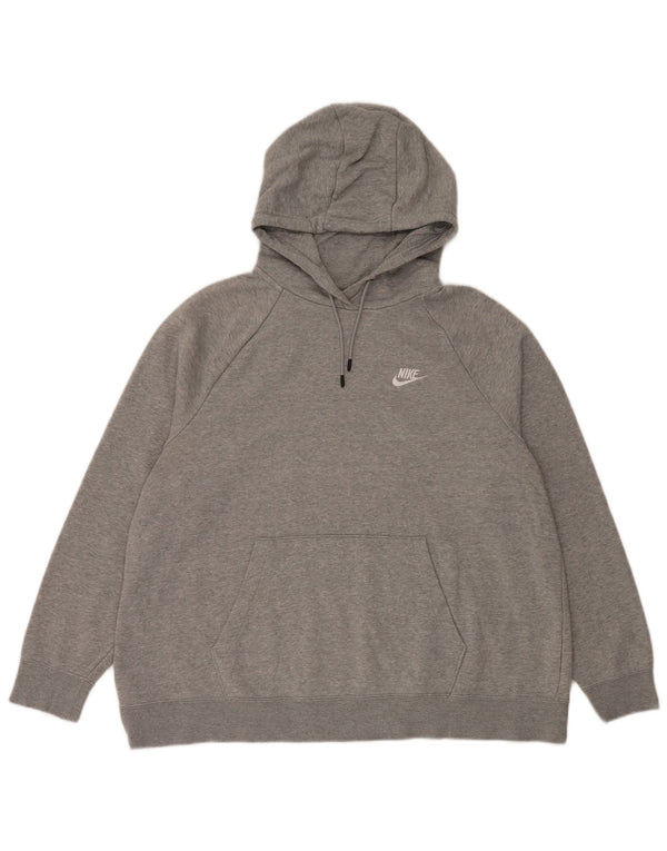 Felpa con cappuccio Nike da donna, vestibilità rilassata, UK 18 XL, cotone chiazzato grigio, sportivo