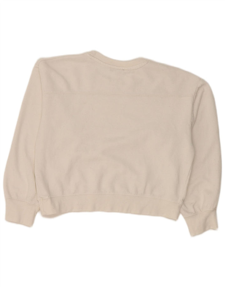 Felpa corta da donna Zara UK 14 poliestere bianco medio