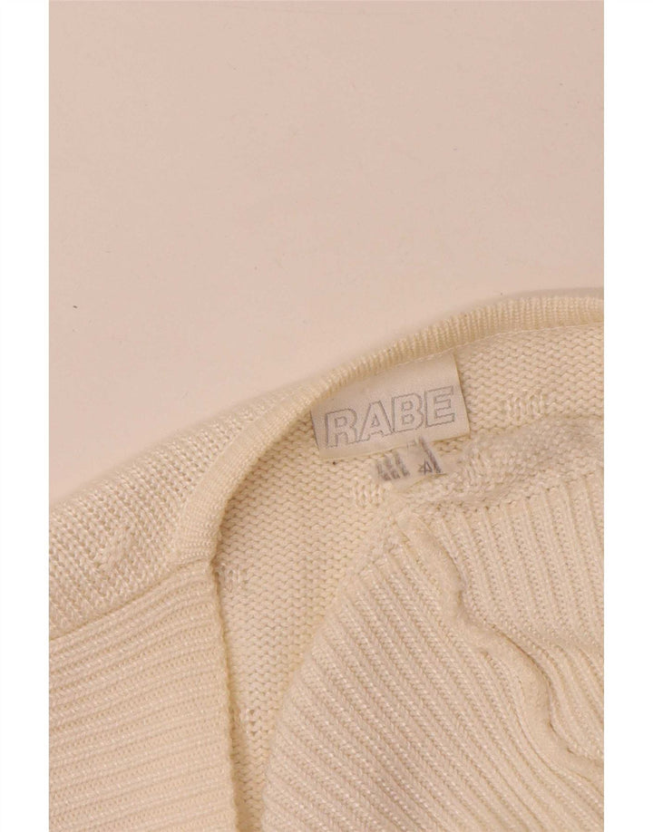 Maglione cardigan da donna Rabe EU 46 XL acrilico bianco sporco
