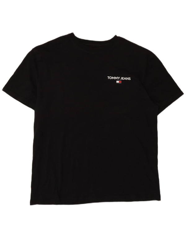 T-shirt grafica da uomo Tommy Hilfiger Top grande in cotone nero
