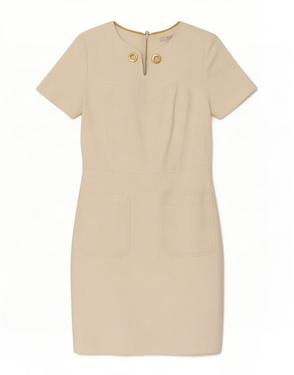 Abito tubino da donna Boden UK 12 cotone bianco sporco medio