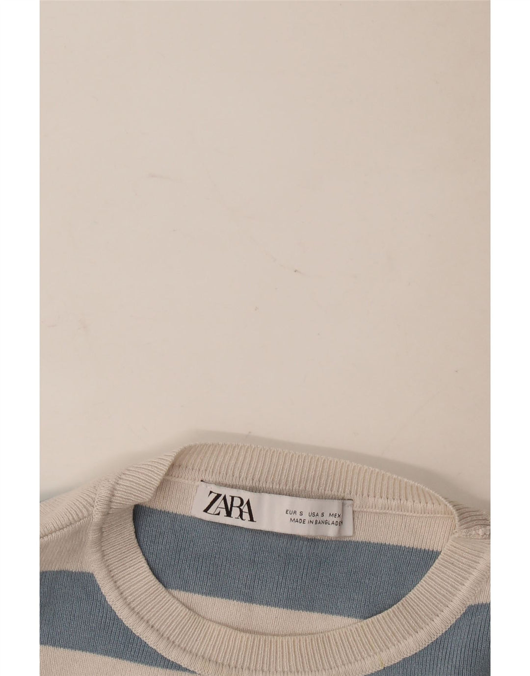 Canotta corta da donna Zara UK 8 piccola a righe blu