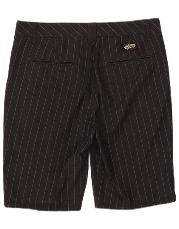 Vans Mens Chino Shorts W32 Medium Black Pinstripe Polyester
