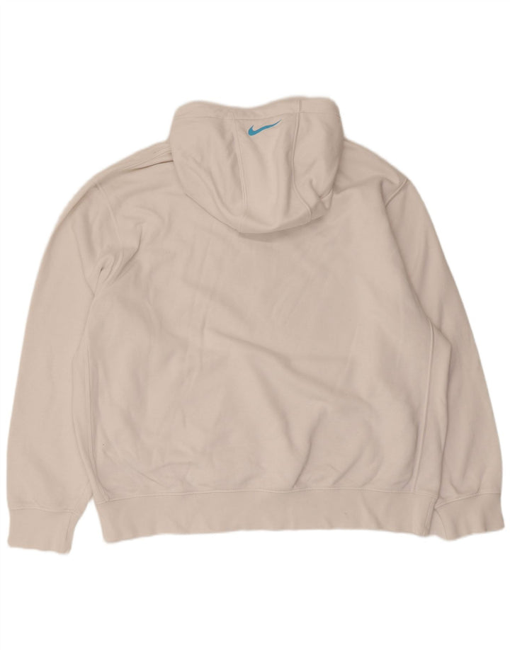 Felpa con cappuccio grafica Nike da uomo XL in cotone bianco