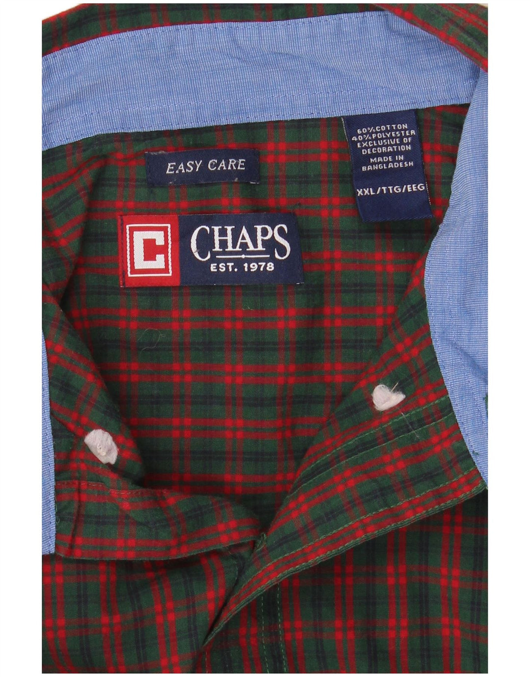 Camicia da uomo Chaps 2XL in cotone a quadri verdi