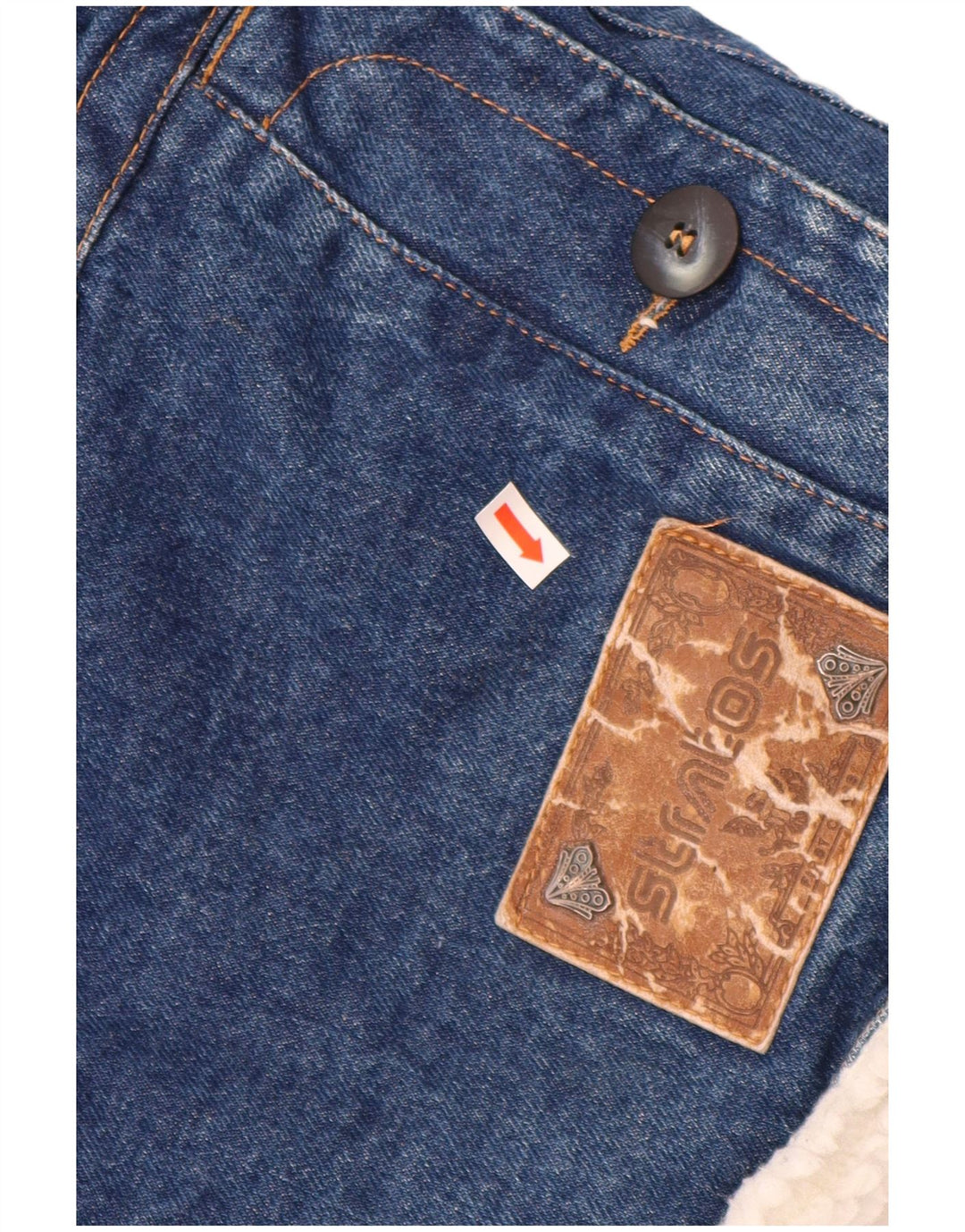 Giacca da uomo in denim sherpa STRATOS UK 42 XL cotone blu