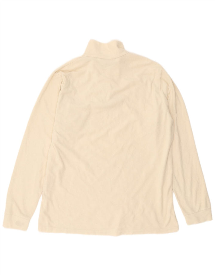 Maglione in pile da uomo Brugi con zip e collo 2XL bianco sporco