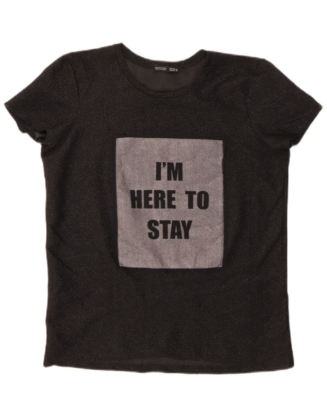 T-shirt grafica da donna Zara Top UK 10 piccola nera