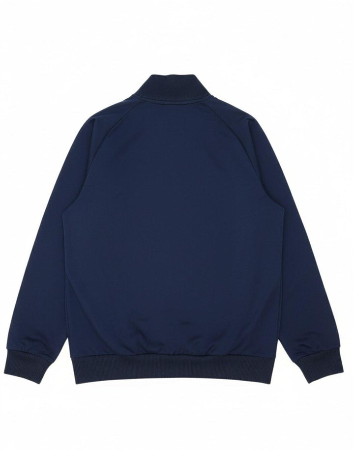 ADIDAS Boys Tracksuit Top Jacket 13-14 Years Navy Blue Colourblock