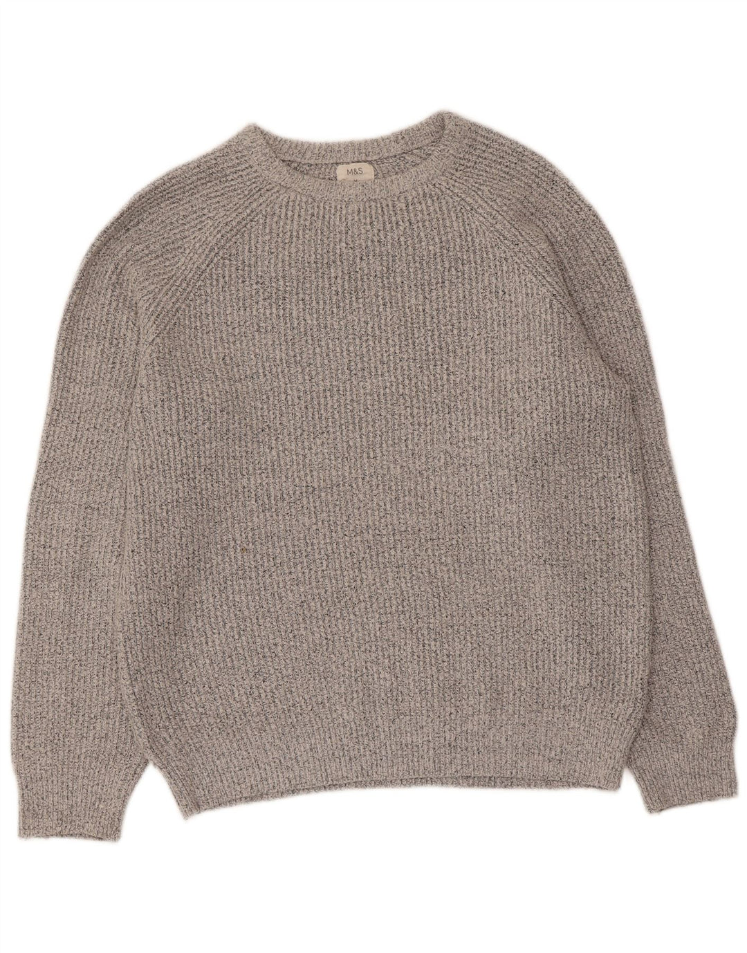 Maglione maglione con scollo a barca da uomo Marks & Spencer Poliammide screziato grigio medio