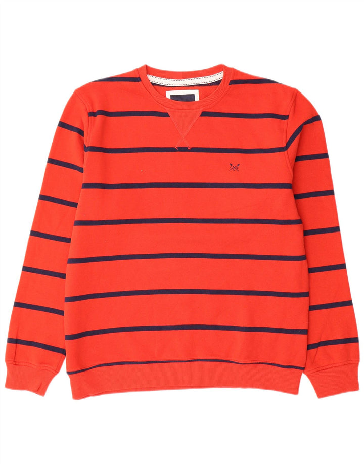 Crew Clothing Felpa da uomo Maglione grande cotone a righe rosse