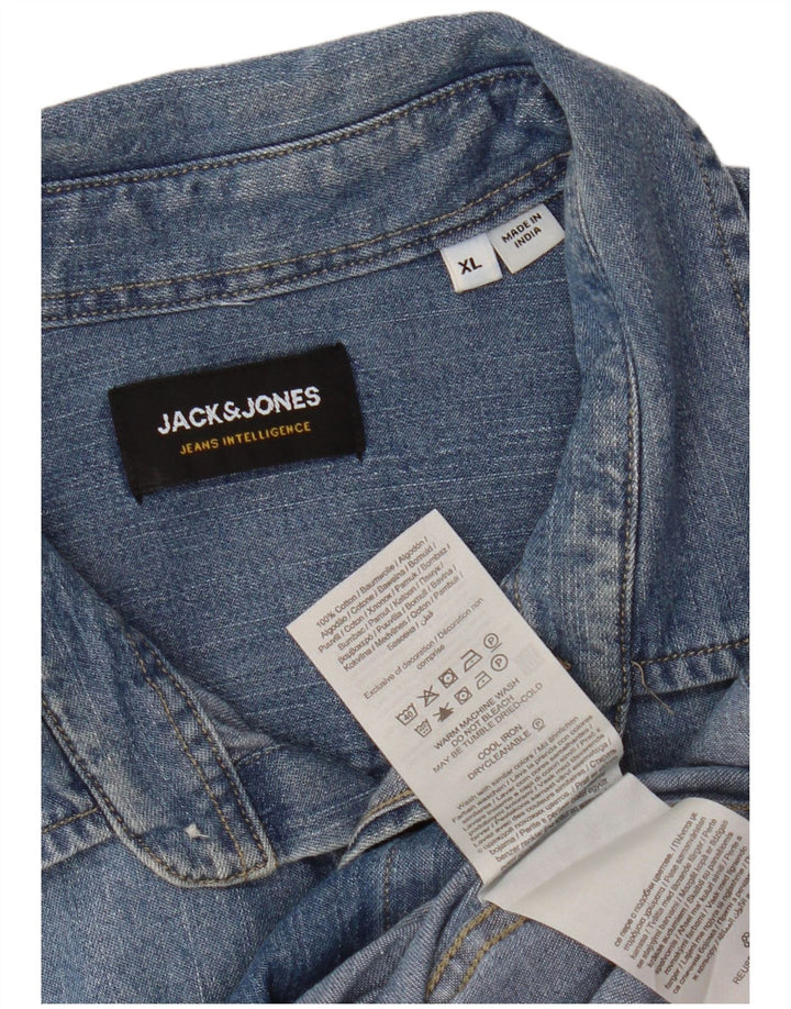 JACK & JONES Camicia di jeans da uomo XL in cotone blu
