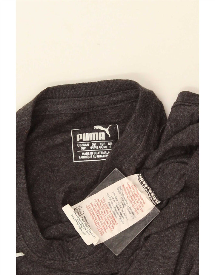 T-shirt grafica da uomo Puma Top Small in cotone grigio