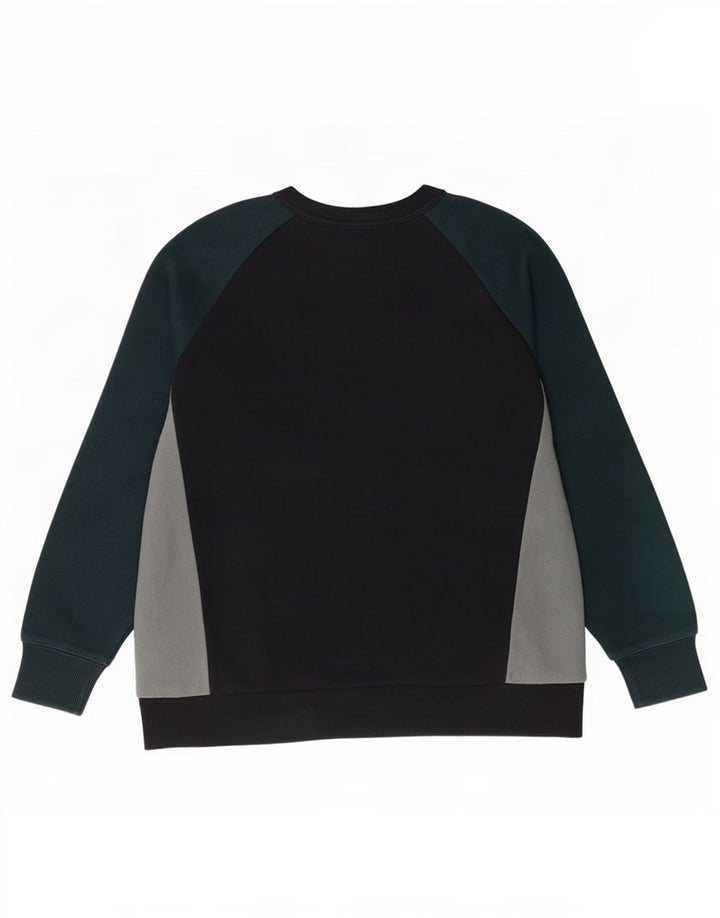 Zara Uomo Felpa Maglione Medio Nero Colorblock