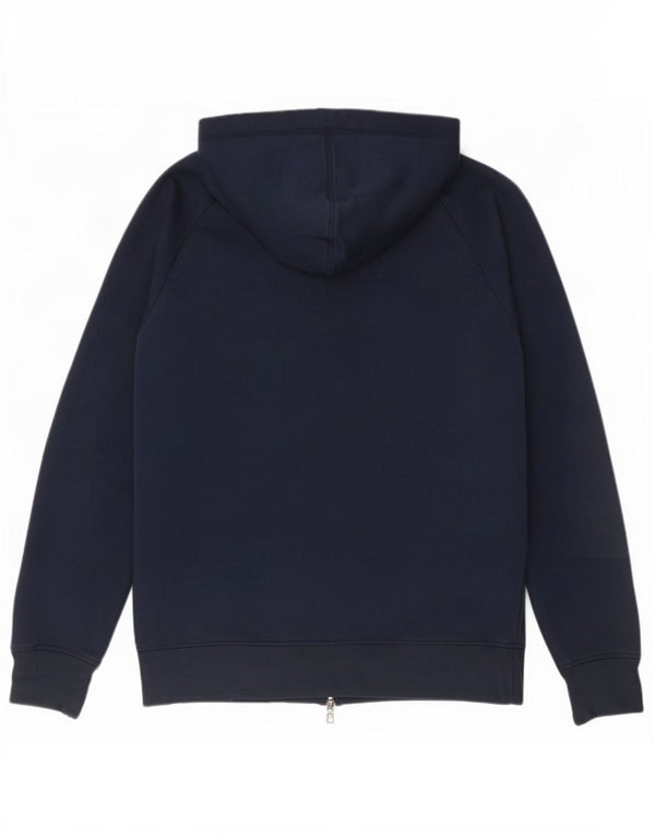 Maglione con cappuccio e zip da uomo Adidas in cotone blu navy medio