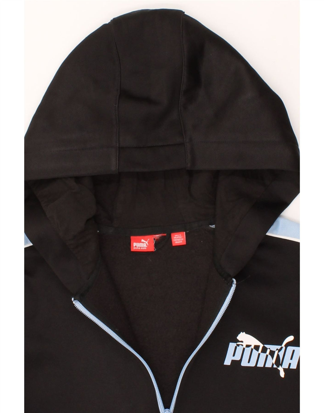 PUMA Mens Zip Hoodie Sweater Medium Black Colourblock Vintage Puma and Second-Hand Puma from Messina Hembry 