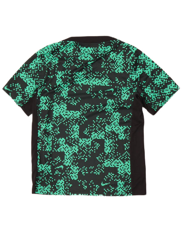 T-shirt slim da uomo Nike Dri Fit con motivo astratto, top in poliestere verde medio