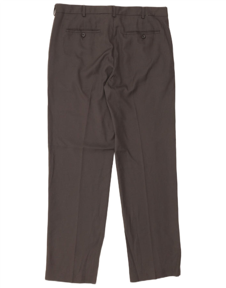 Pantaloni da abito dritti da uomo IZOD W34 L32 poliestere grigio