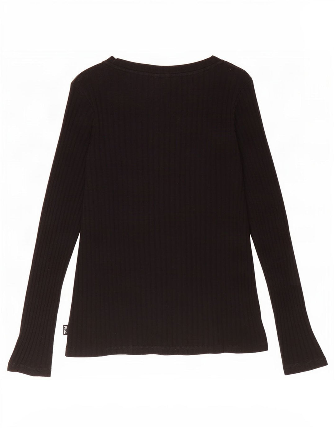 Fila Donna Top Manica Lunga UK 12 Medio Nero Cotone