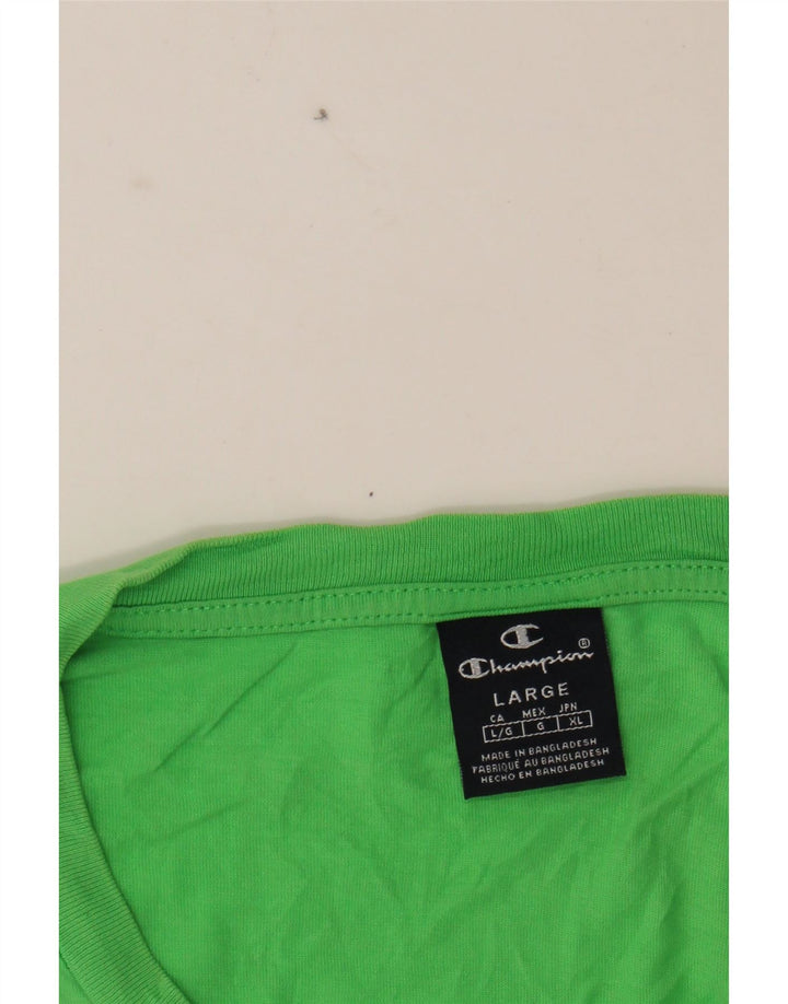 CHAMPION Mens Graphic T-Shirt Top Large Green Cotton Vintage Champion and Second-Hand Champion from Messina Hembry 