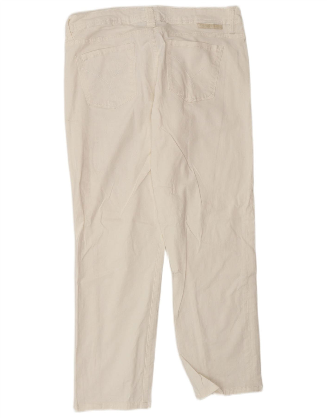 Jeans dritti da donna Calvin Klein US 10 medio W30 L26 cotone bianco