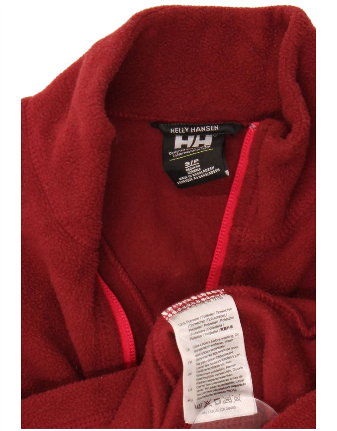 Maglione in pile da donna HELLY HANSEN con collo con zip UK 10 piccolo poliestere marrone