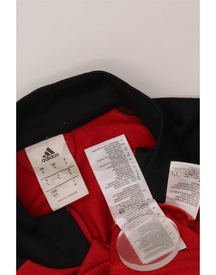 Giacca da ginnastica da uomo Adidas Small in poliestere color block rosso