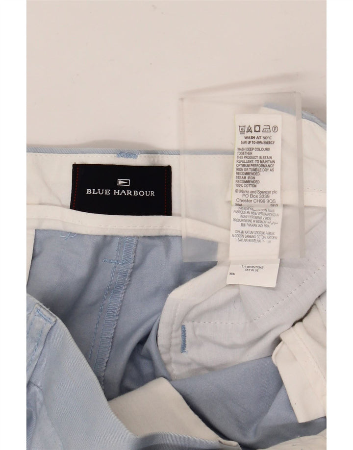 MARKS & SPENCER Pantaloncini chino da uomo blu Harbour W36 grande cotone blu