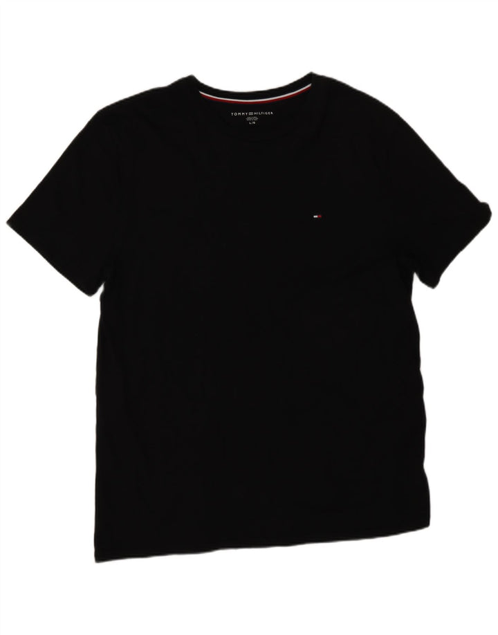 T-shirt da uomo Tommy Hilfiger Top grande in cotone nero