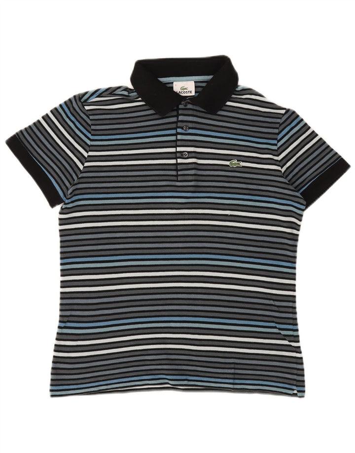 Polo da uomo Lacoste taglia 3 piccola in cotone a righe grigie