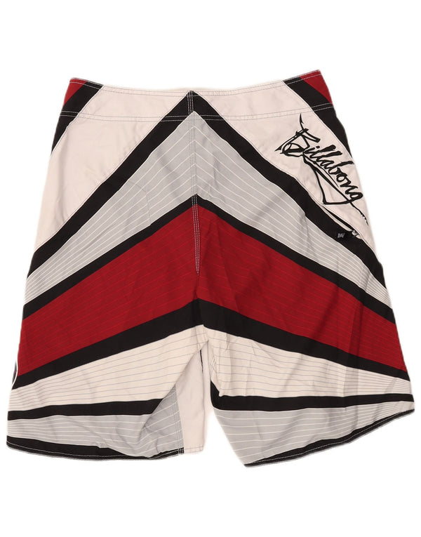 BILLABONG Mens Graphic Swimming Shorts Large Red Colourblock Polyester