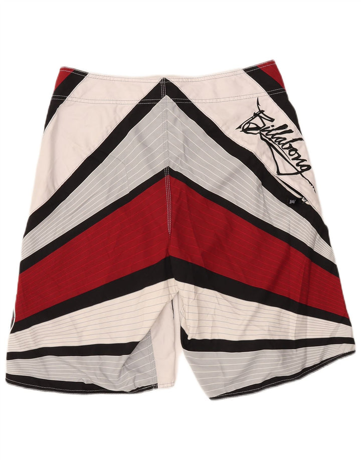 BILLABONG Pantaloncini da bagno grafici da uomo Grandi in poliestere color block rosso