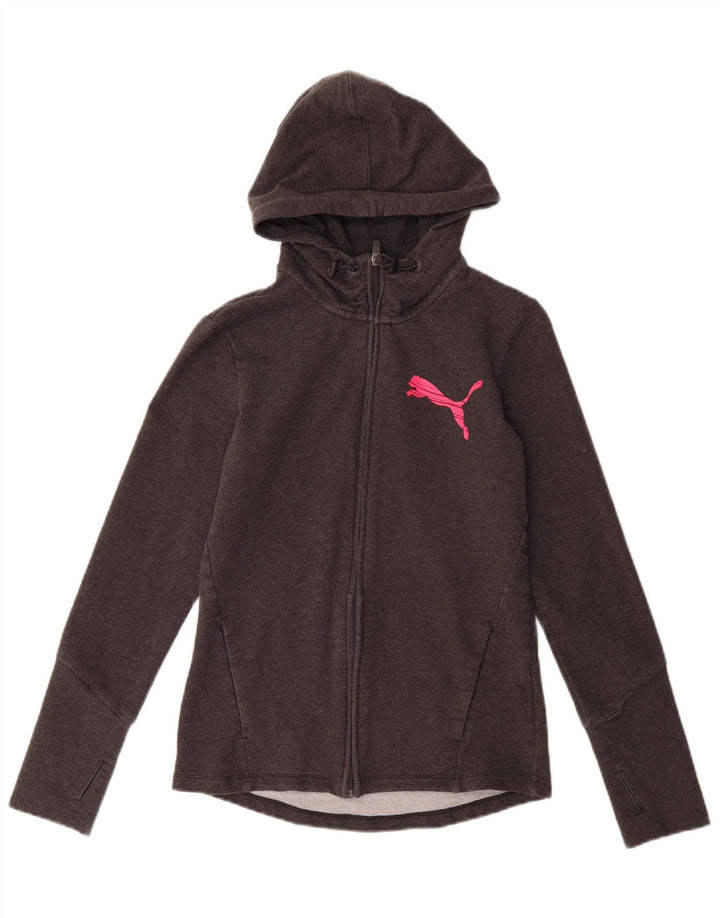PUMA Womens Zip Hoodie Sweater UK 10 Small Grey