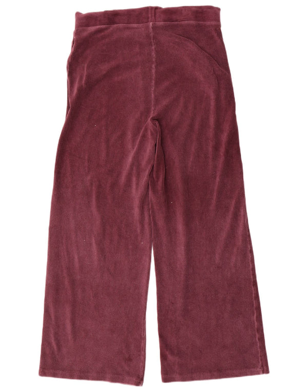 Marks & Spencer Womens Velour Tracksuit Trousers UK 14 Medium Burgundy