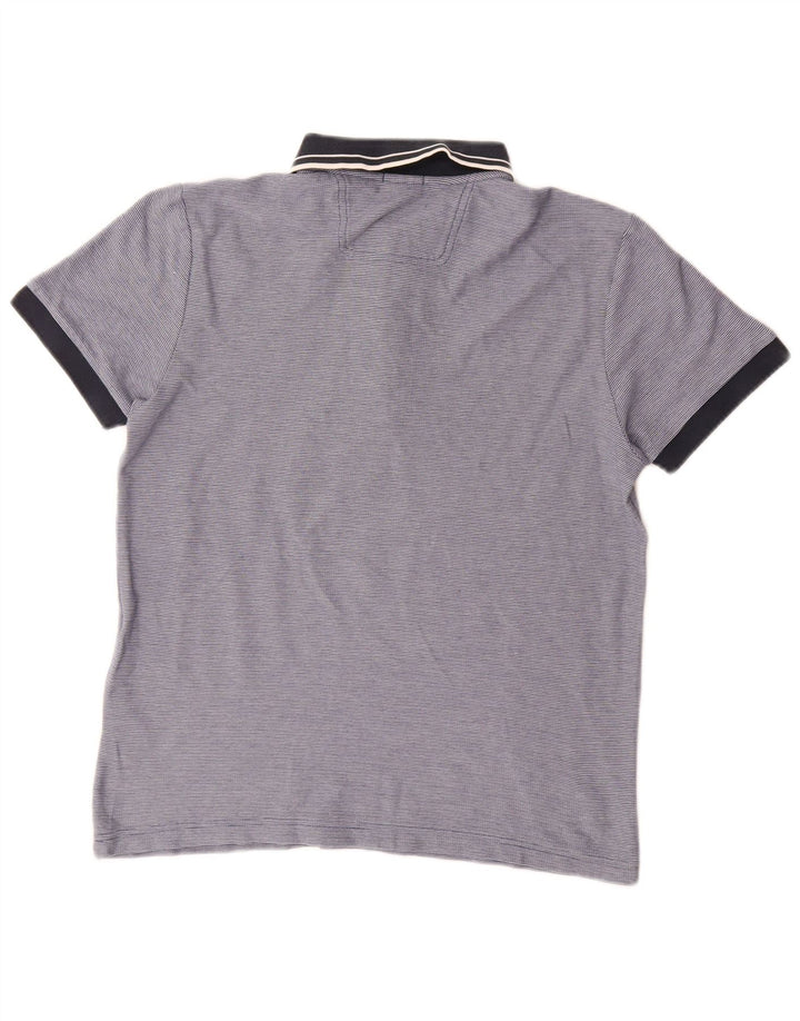 Polo Hugo Boss da uomo vestibilità regolare in cotone gessato blu medio
