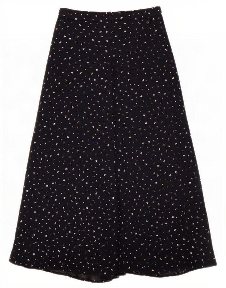 Gonna svasata Marks & Spencer da donna St. Michael UK 10 piccola W26 blu navy