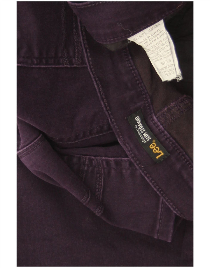Pantaloni casual dritti slim da donna LEE W32 L32 in cotone viola