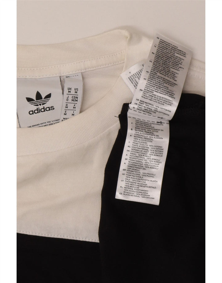 T-shirt da uomo Adidas Top in cotone color block medio nero
