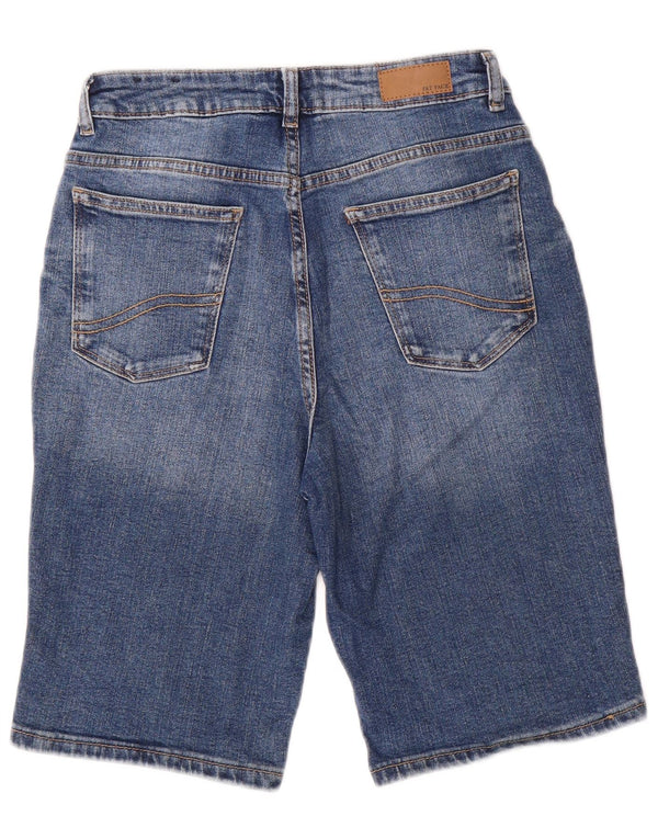 Pantaloncini di jeans Bermuda da donna Fat Face UK 10 piccoli W26 cotone blu