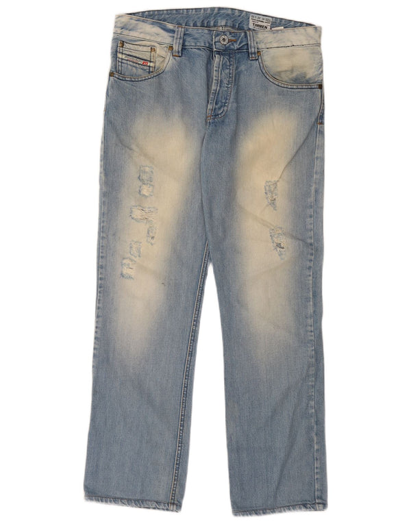 Jeans dritti regolari da uomo Diesel Timmen W32 L32 in cotone blu